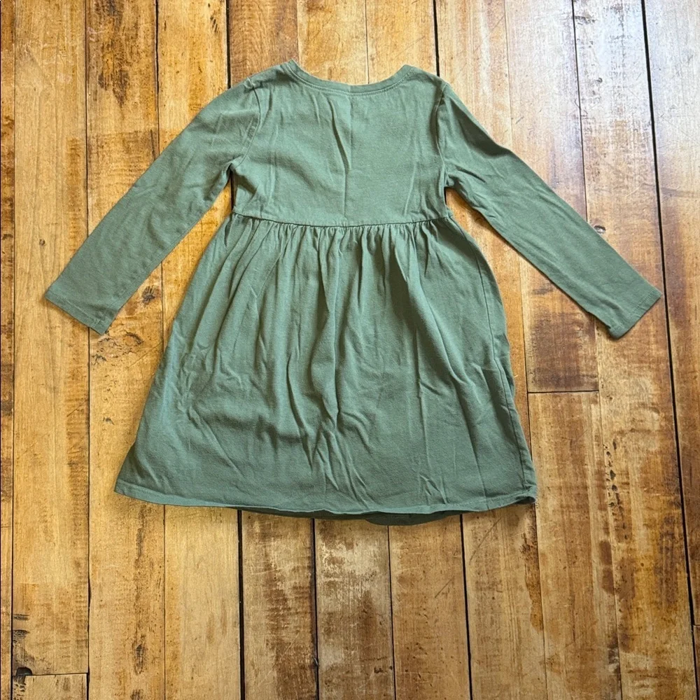 Old Navy long sleeve dress 4T army green cotton